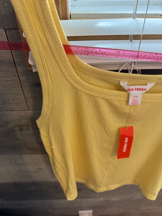Joe Fresh Butter Yellow Ribbed Tank Top - Picture 4 of 4